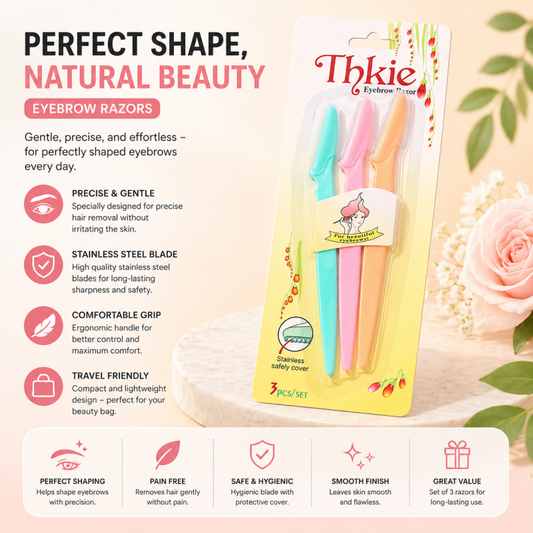 Pack of 3 Tinkle Eyebrow Razors & Facial Hair Removers