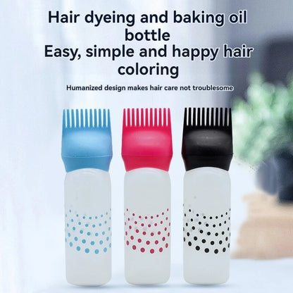 Plastic Hair Oil Applicator Bottle with Comb Top Root Comb Dispenser
