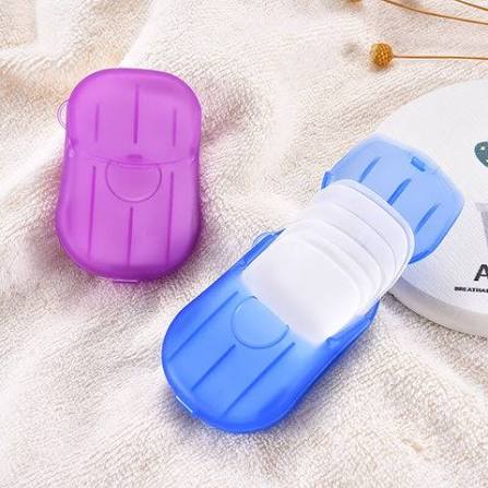 Portable Disposable Paper Soap Sheets 20 Pcs Pocket-Sized Travel Hand Soap