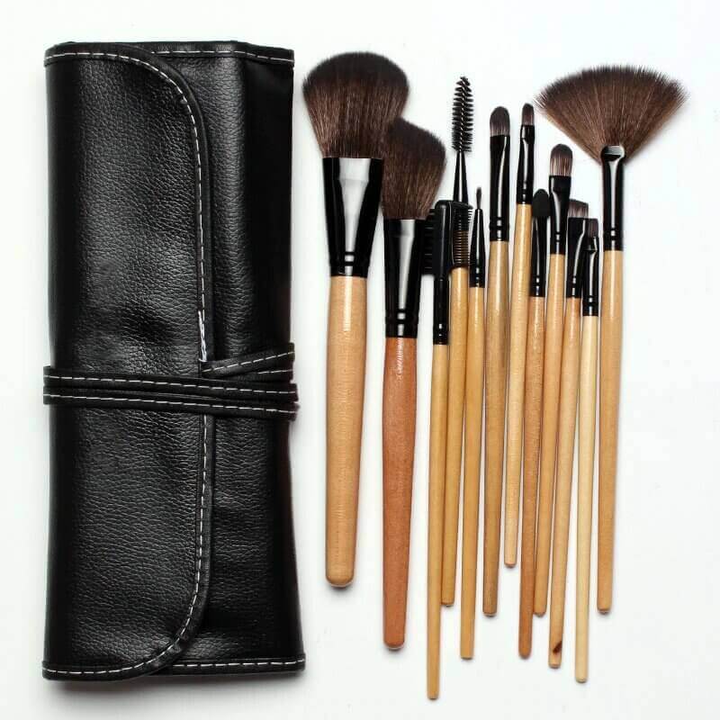 Bobbi Brown 12 Pcs Professional Makeup Brush Set – Face & Eye Brushes with Pouch | Soft Bristles & Premium Handles