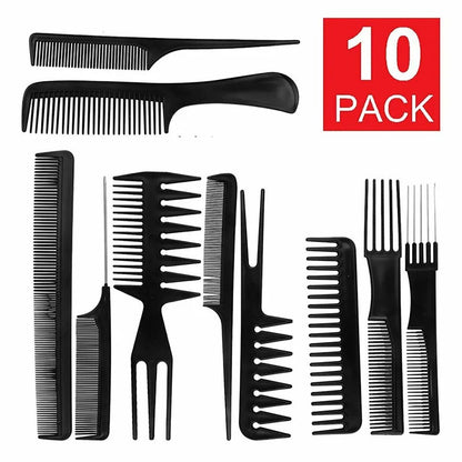 Professional 10 pcs Salon & Home Hair Styling Comb Kit