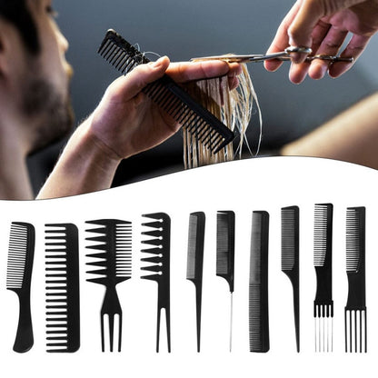 Professional 10 pcs Salon & Home Hair Styling Comb Kit