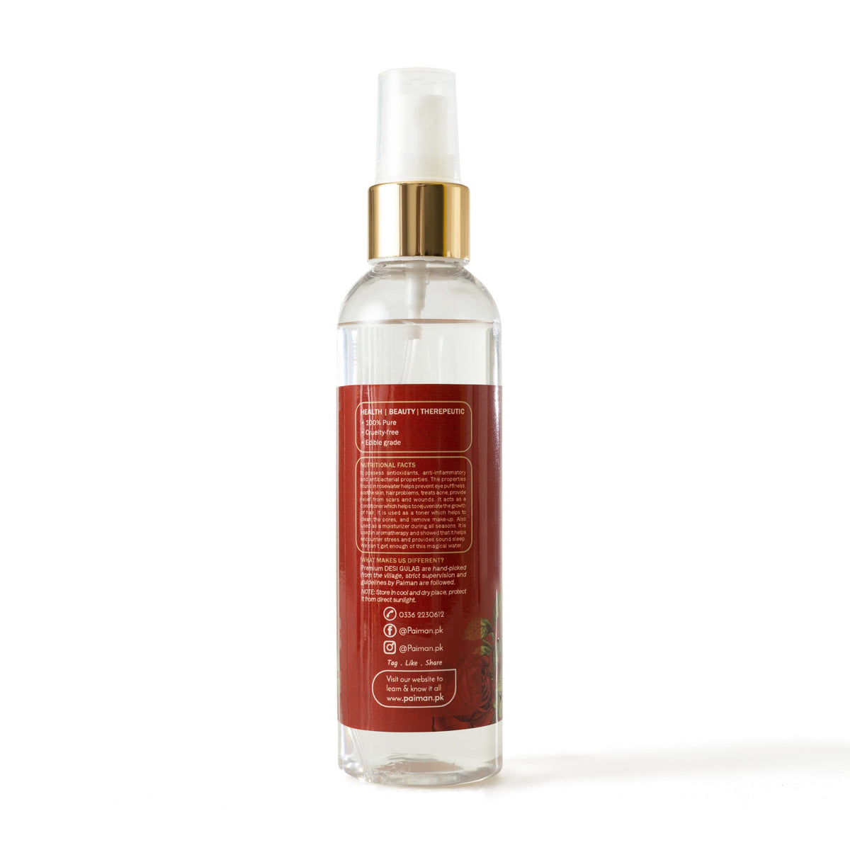 Pure Steam-Distilled Organic Rose Water Toner