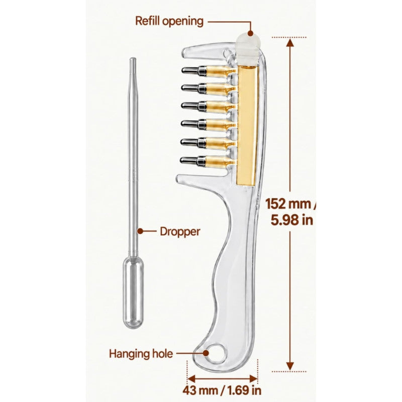 Refillable Scalp Liquid Applicator Comb Hair Serum & Oil Dispenser