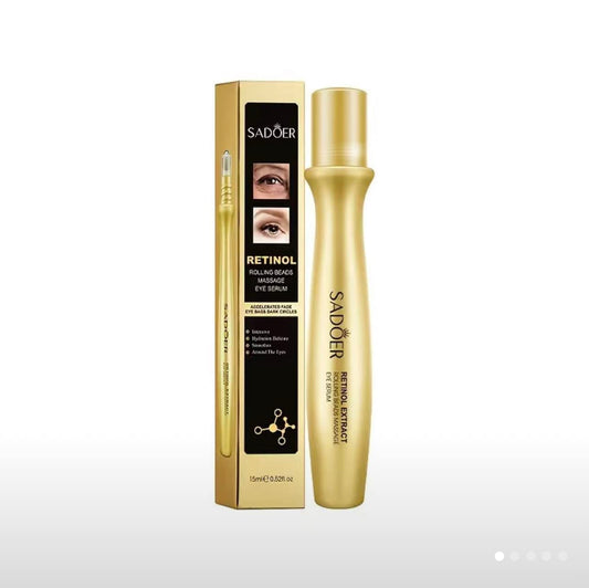 Sadoer Retinol Rolling Bead Massage Eye Serum for Dark Circle & Wrinkle Care