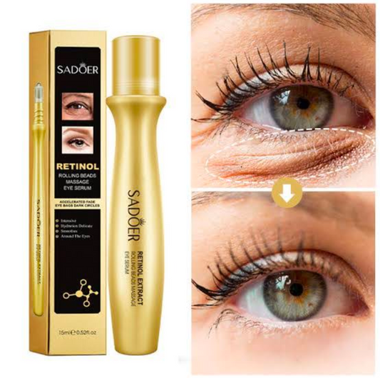 Sadoer Retinol Rolling Bead Massage Eye Serum for Dark Circle & Wrinkle Care