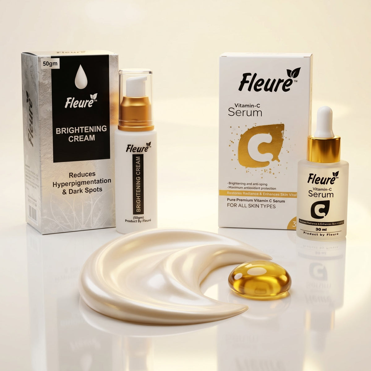 Fleuré Glow Bundle Vitamin C Serum and Brightening Cream