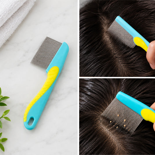 Stainless Steel Fine-Tooth Nit & Hair Lice Comb