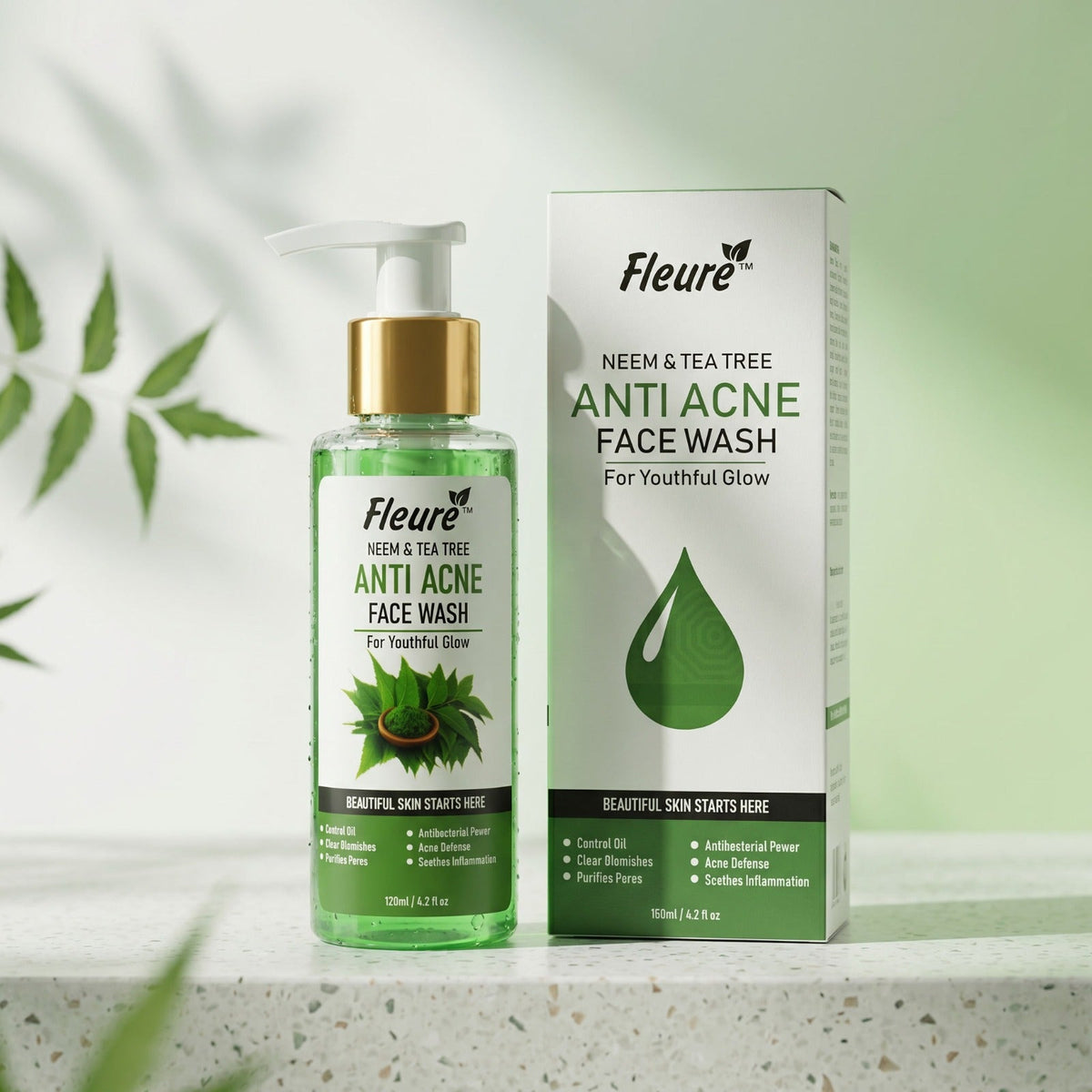 Anti Acne Face Wash with Tea Tree & Neem