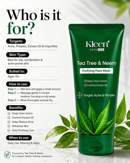 Kleen Tea Tree & Neem Purifying Face Wash