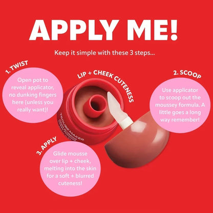 Trouble Maker Little Pudding Blurring Lip + Cheek Mousse Kimmi Coral Pink 5gm