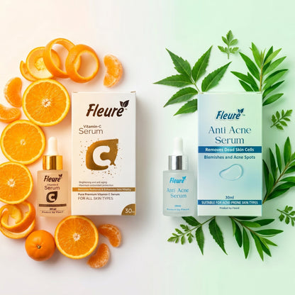 Fleuré Acne & Glow Duo Vitamin C Serum + Anti Acne Serum