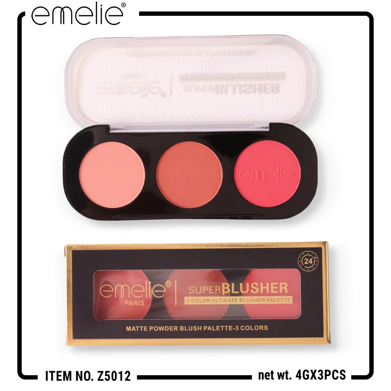 emelie® Paris Superblusher - 3 - Color Ultimate Blush Palette