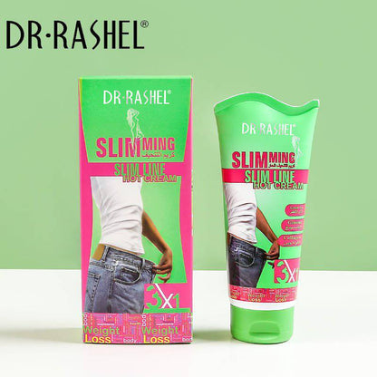Dr.Rashel 3 in 1 Slimming Slim Line Hot Cream with Green Tea Collagen & Ginseng Formula For Slim Fit - 150gms