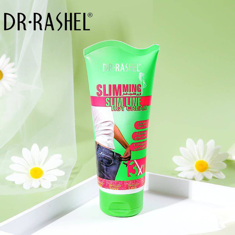 Dr.Rashel 3 in 1 Slimming Slim Line Hot Cream with Green Tea Collagen & Ginseng Formula For Slim Fit - 150gms
