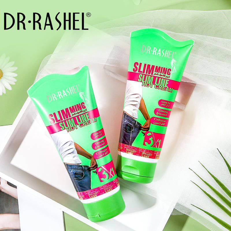 Dr.Rashel 3 in 1 Slimming Slim Line Hot Cream with Green Tea Collagen & Ginseng Formula For Slim Fit - 150gms