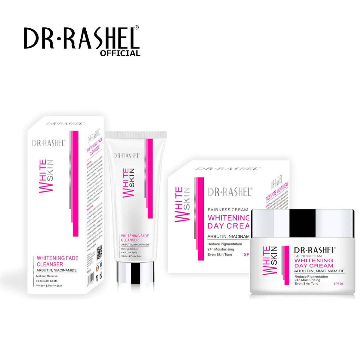 Dr.Rashel Whitening Solution Day Cream + Cleanser - Pack of 2