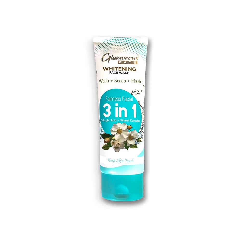 Glamorous Face Wash + Scrub +Mask Whitening 3 in 1 Face Wash 100gm