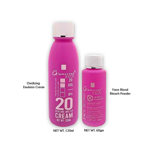 Glamorous Face Oxidizing Emulsion Cream 20 Volume With Face Blond Bleach Powder