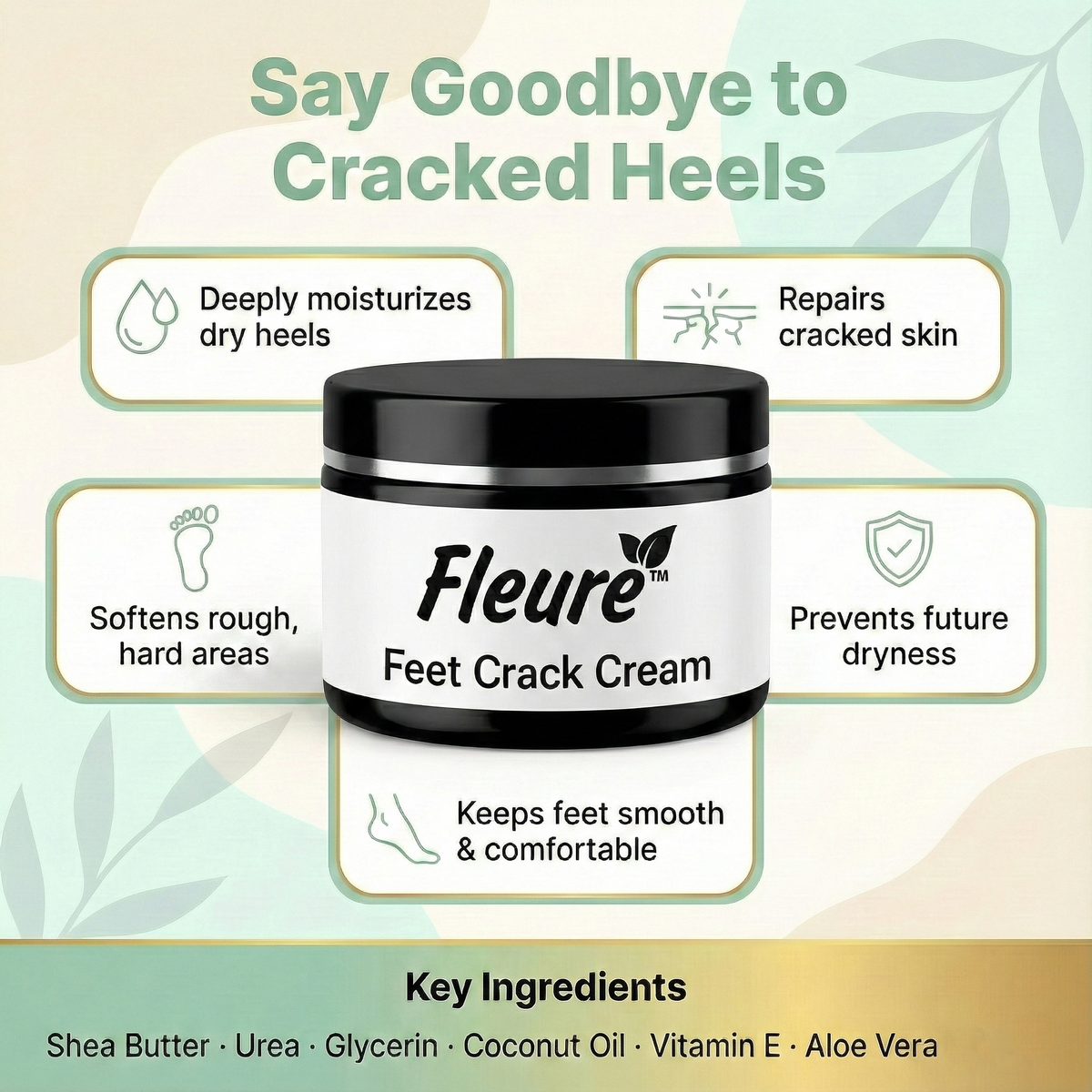 Feet Crack Cream for Cracked Heels by Fleuré