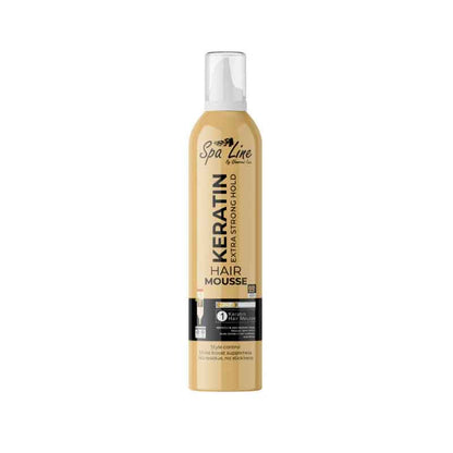Spa Line by Glamorous Face Keratin Hair Mousse – Extra Strong Hold Gold