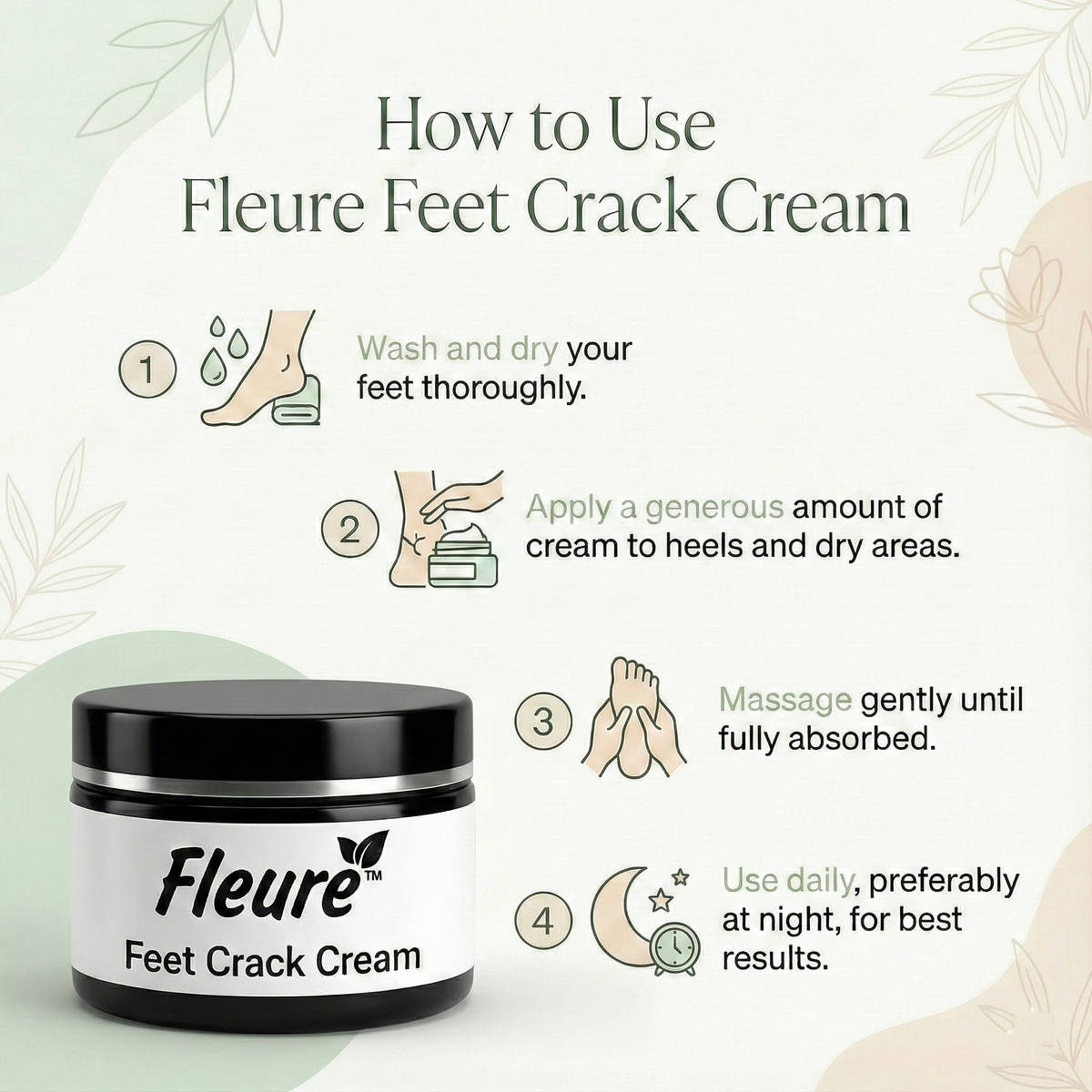 Feet Crack Cream for Cracked Heels by Fleuré