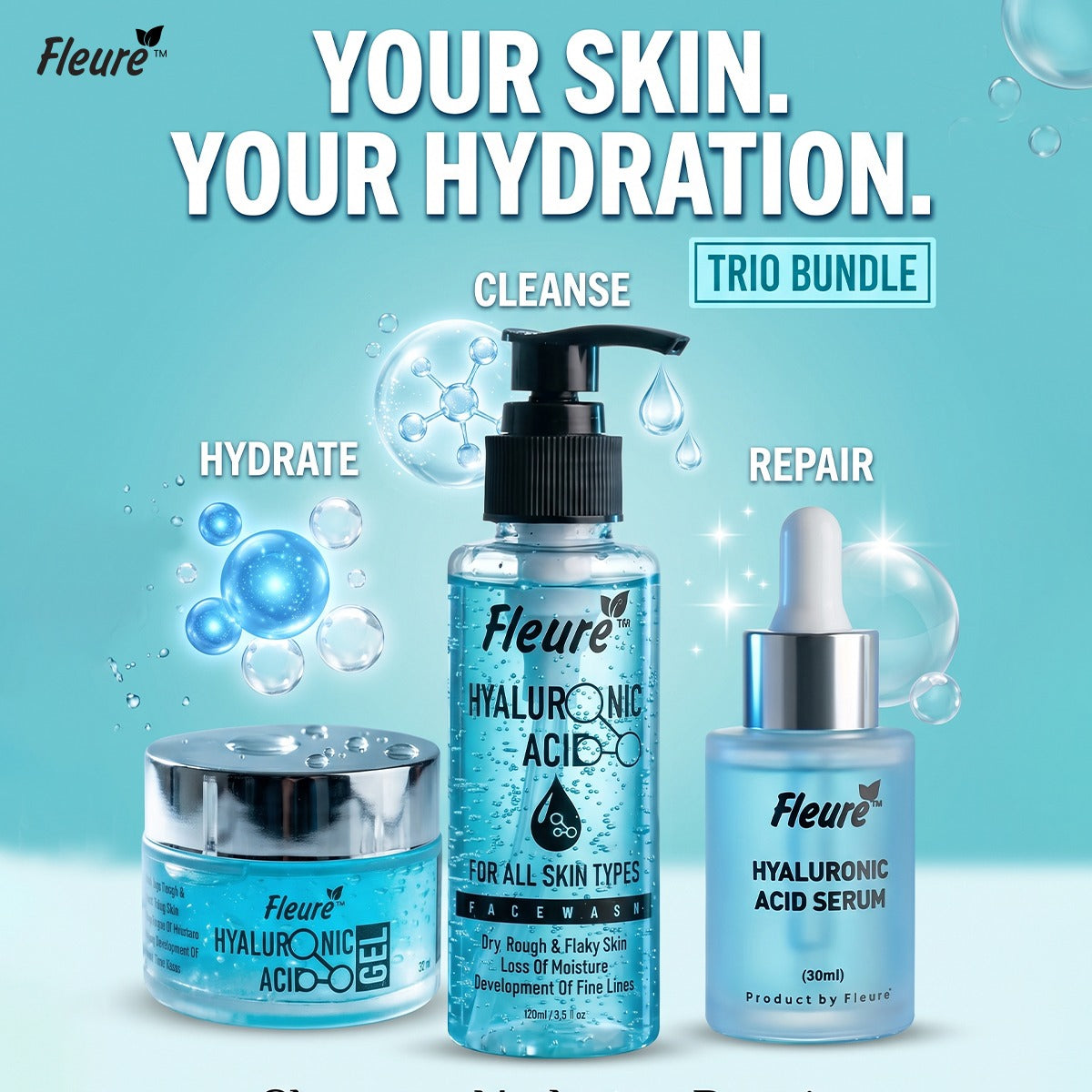 Fleuré Hyaluronic Acid Bundle For Deep Hydration