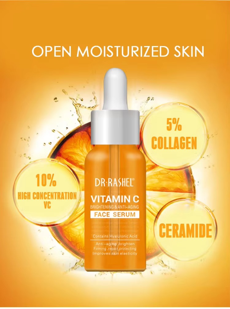 DR RASHEL Vitamin C Serum - Brightening & Anti-Aging with Hyaluronic Acid - 50ml