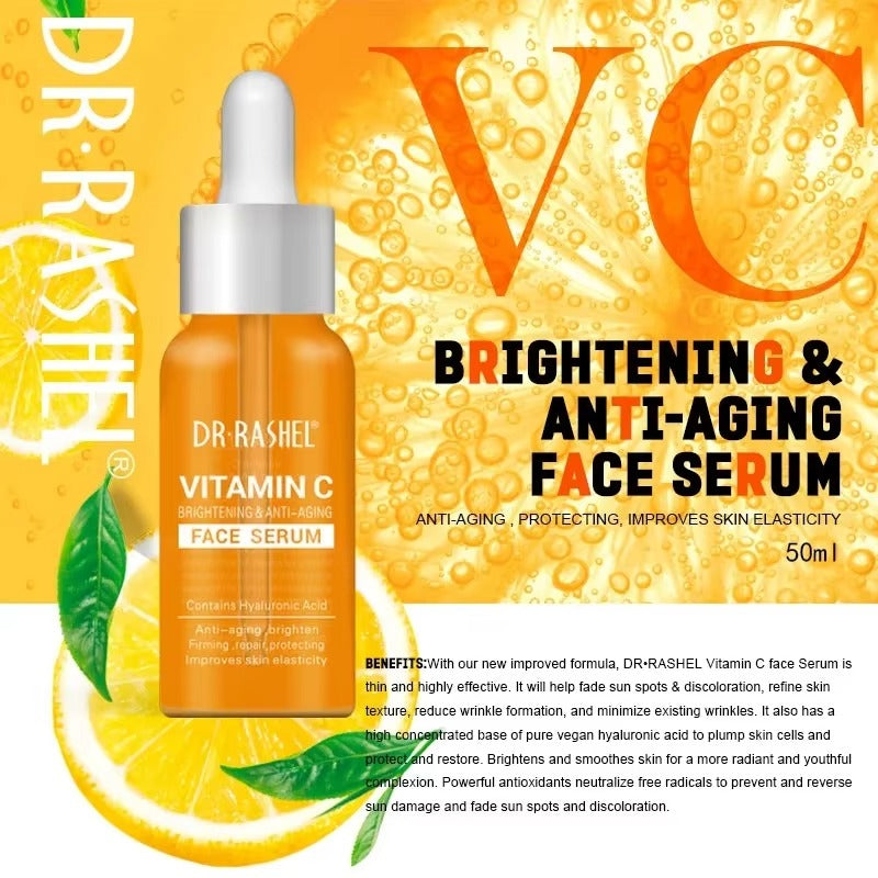 DR RASHEL Vitamin C Serum - Brightening & Anti-Aging with Hyaluronic Acid - 50ml