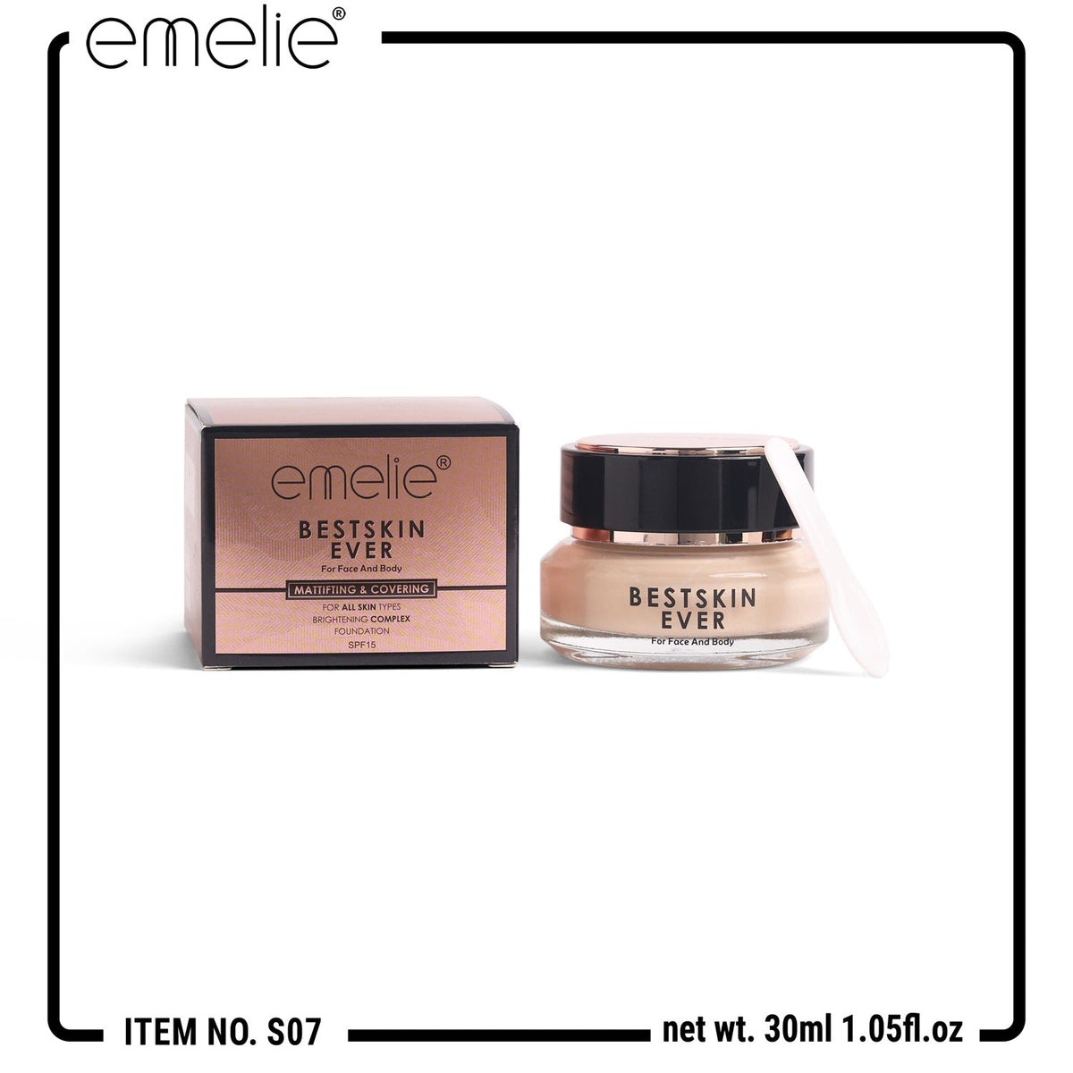 BESTSKIN EVER Brightening Complex Foundation SPF15 – For Face & Body, Matte, Waterproof