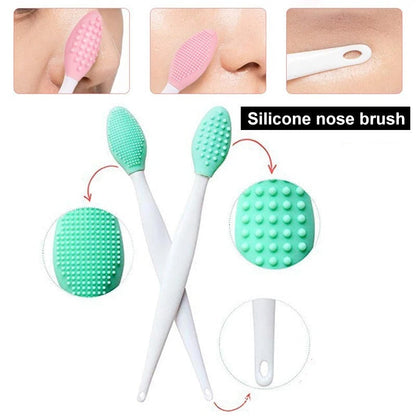 Silicone Blackhead Remover Double Sided Lip Nose Scrubber Brush Tool