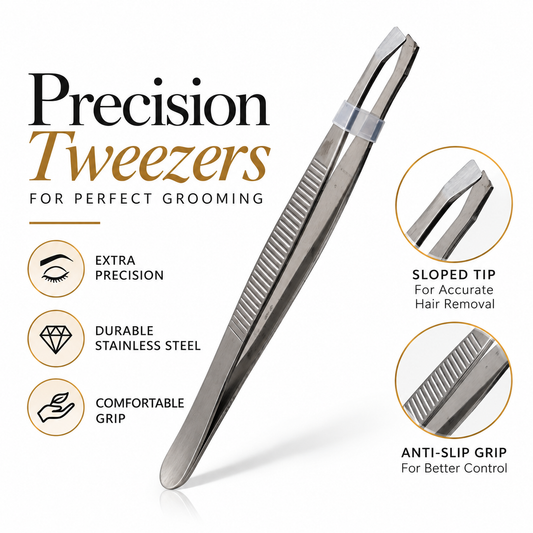 Precision Pointed Tweezers for Eyebrows & Ingrowing Hair