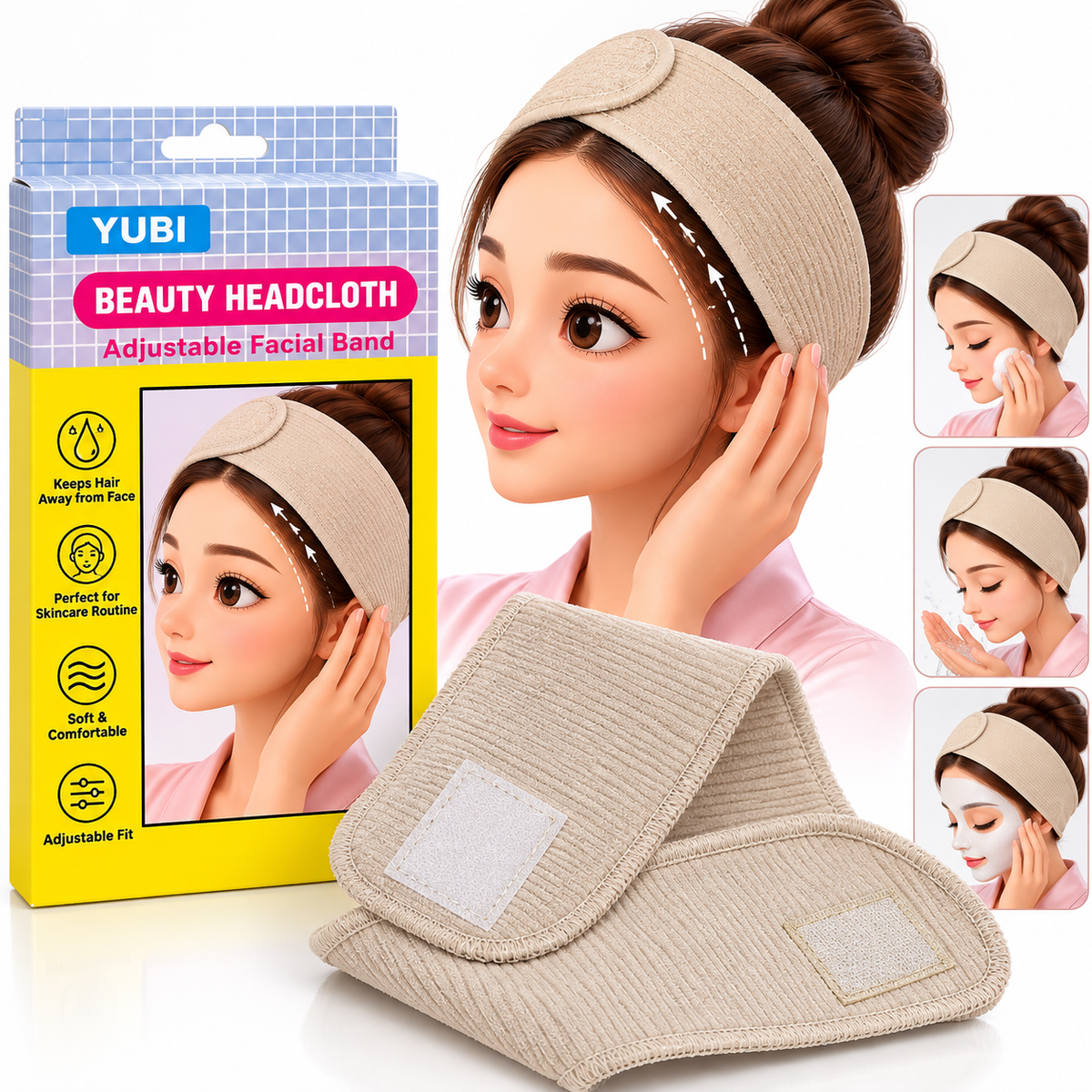 Beauty Head-Cloth Adjustable Facial Band