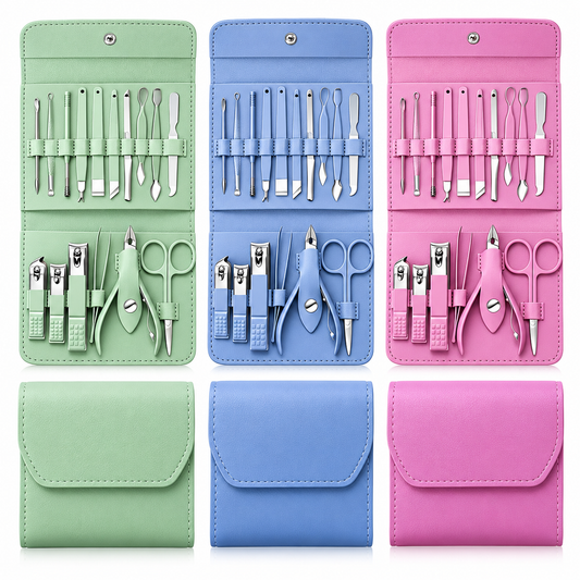 16pcs Stainless Steel Manicure & Pedicure Grooming Kit